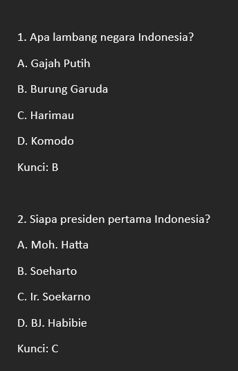 Contoh Format